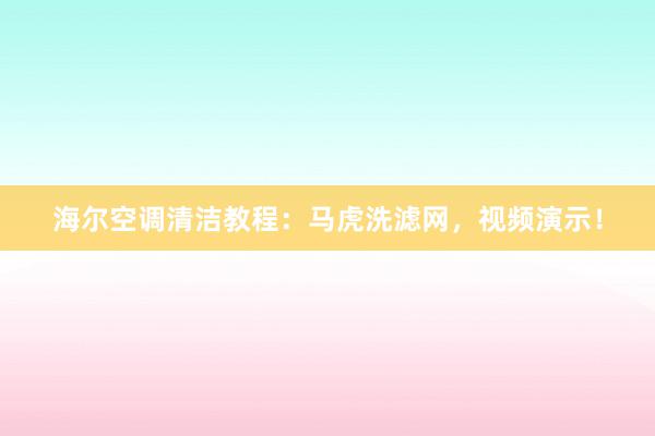 海尔空调清洁教程：马虎洗滤网，视频演示！